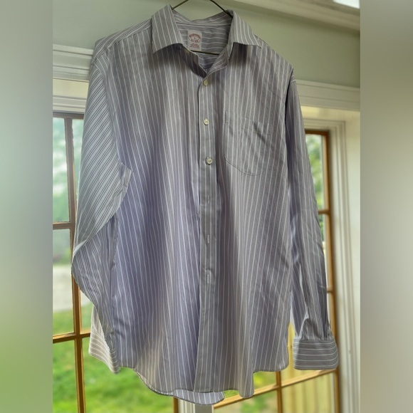 Brooks Brothers Other - Brooks Brothers Large Long Sleeves Button Down Shirt Purple Stripes‎ Blue Black